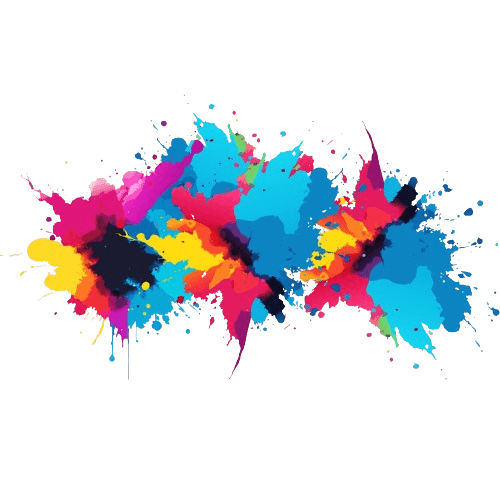 Colorful abstract paint splashes